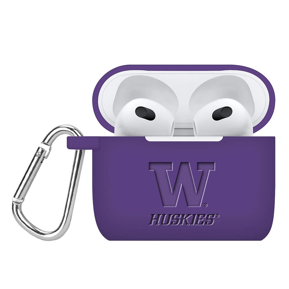 Washington Huskies Debossed Silicone AirPods Gen Three Case Cover