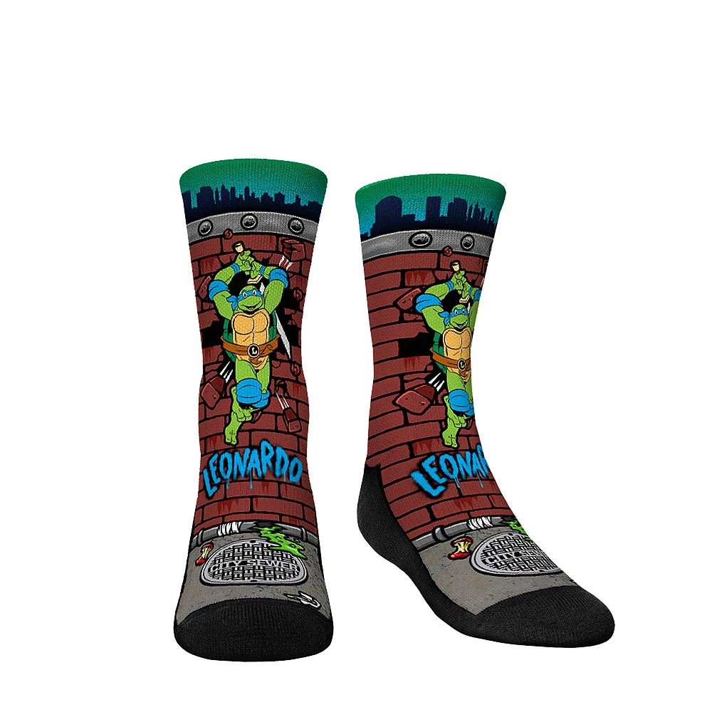 Youth Rock Em Socks Teenage Mutant Ninja Turtles Leonardo Breakout Crew Socks