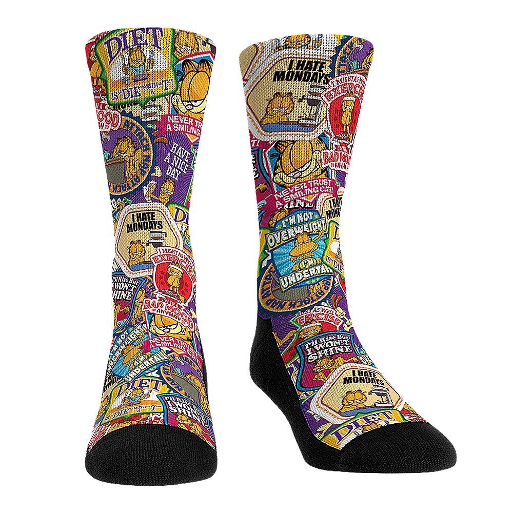 Unisex Rock Em Socks Garfield Badges Crew