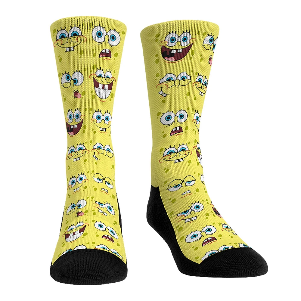 Unisex Rock Em Socks SpongeBob SquarePants Face All Over Crew