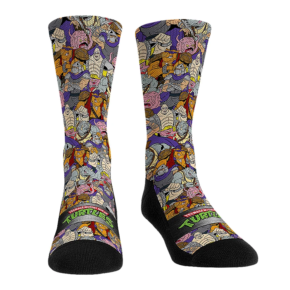 Unisex Rock Em Socks Teenage Mutant Ninja Turtles Villain Stacked Characters Crew