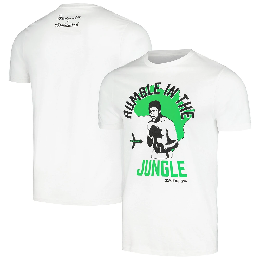 Unisex Contenders Clothing Muhammad Ali White Rumble the Jungle T-Shirt