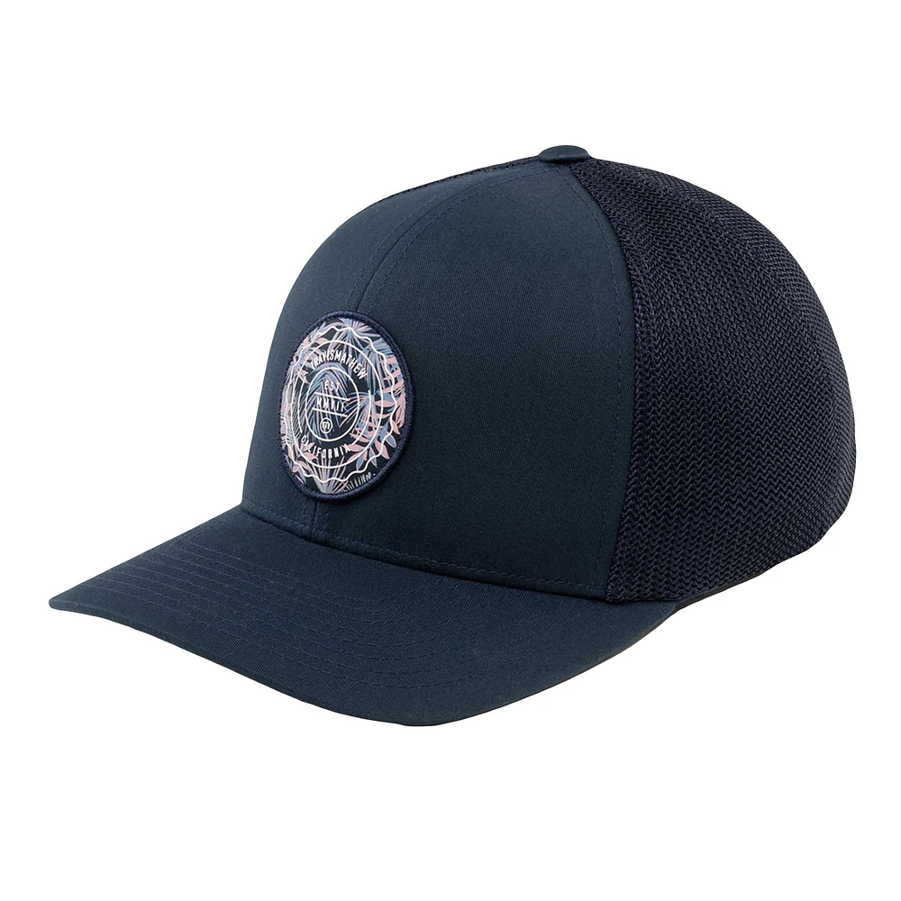 Men's TravisMathew Navy The Patch Floral Trucker Adjustable Hat