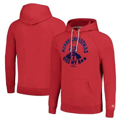 Unisex Homage Red Christmas Vacation Merry Christmas, Kiss My A** Graphic Tri-Blend Pullover Hoodie