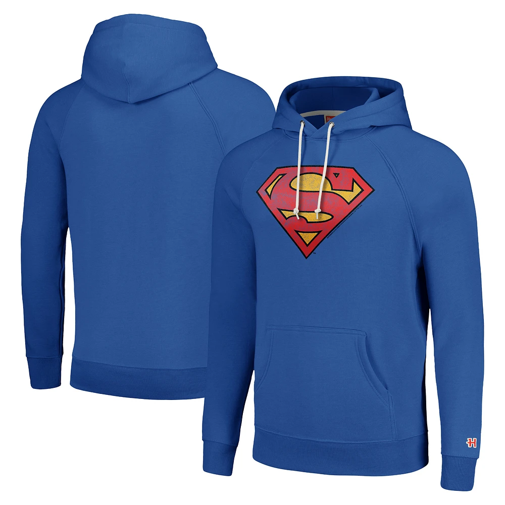Unisex Homage Royal Superman Graphic Tri-Blend Pullover Hoodie