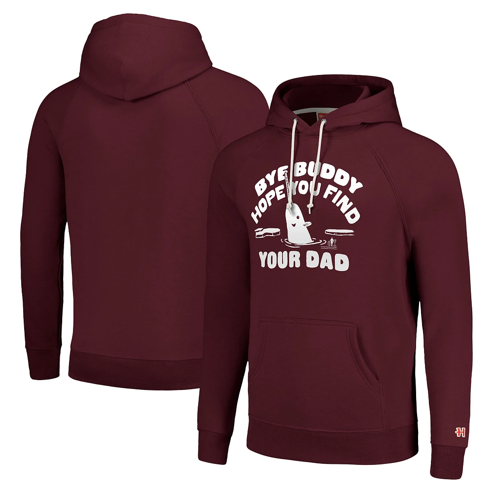 Unisex Homage Wine Elf Bye Buddy, Hope You Find Your Dad Graphic Tri-Blend Pullover Hoodie