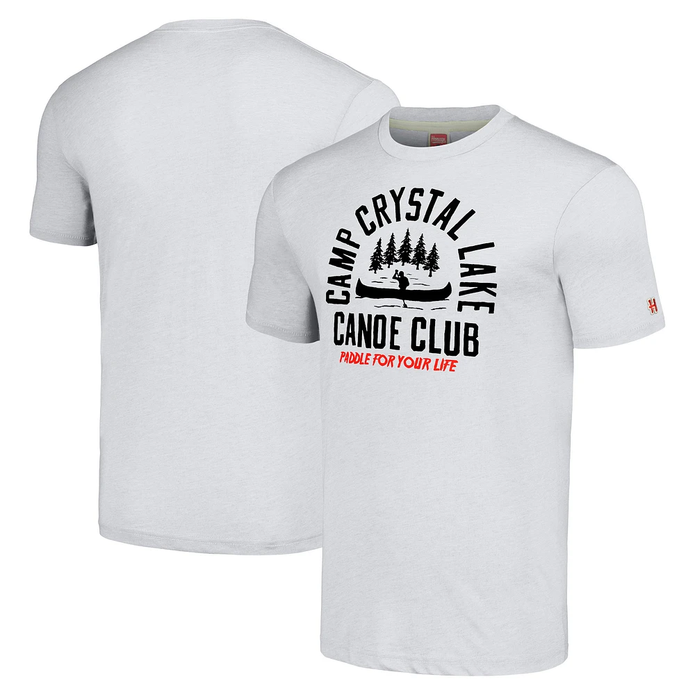 Unisex Homage Ash Friday the 13th Camp Crystal Lake Canoe Club Graphic Tri-Blend T-Shirt