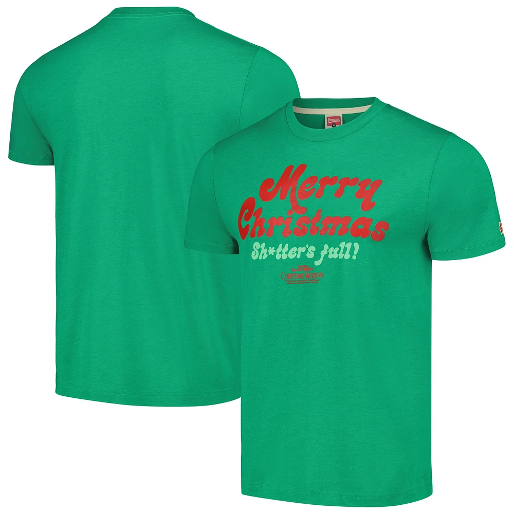 Unisex Homage Green Christmas Vacation Merry Christmas, Sh*tters Full! Graphic Tri-Blend T-Shirt
