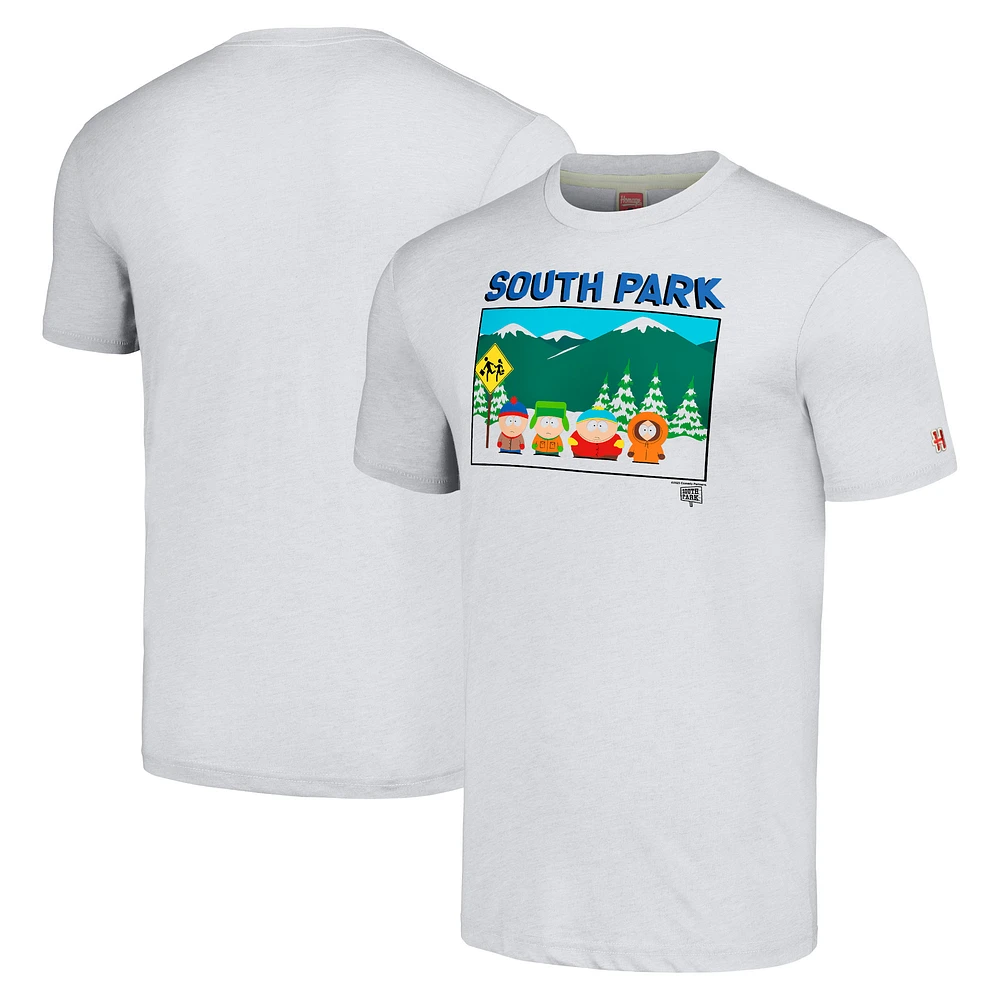 Unisex Homage Ash South Park Graphic Tri-Blend T-Shirt