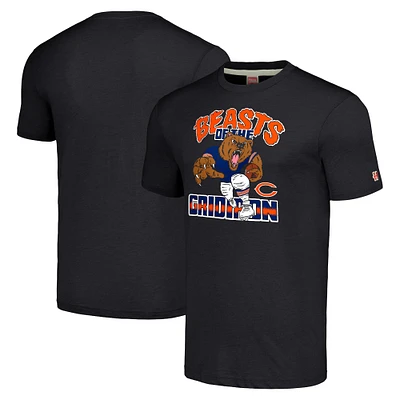 Unisex Homage Charcoal Chicago Bears Monsters of the Gridiron Halloween Tri-Blend T-Shirt