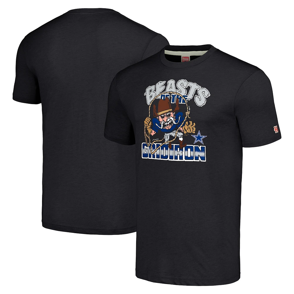 Unisex Homage Charcoal Dallas Cowboys Monsters of the Gridiron Halloween Tri-Blend T-Shirt