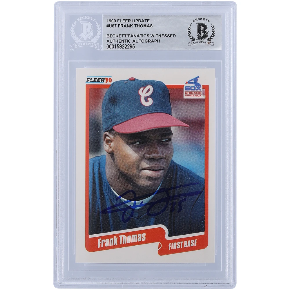 Frank Thomas Chicago White Sox Autographed 1990 Fleer Update #U-87 Beckett Fanatics Witnessed Authenticated Rookie Card