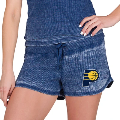 Women's Concepts Sport Navy Indiana Pacers Resurgence Waffle Knit Shorts