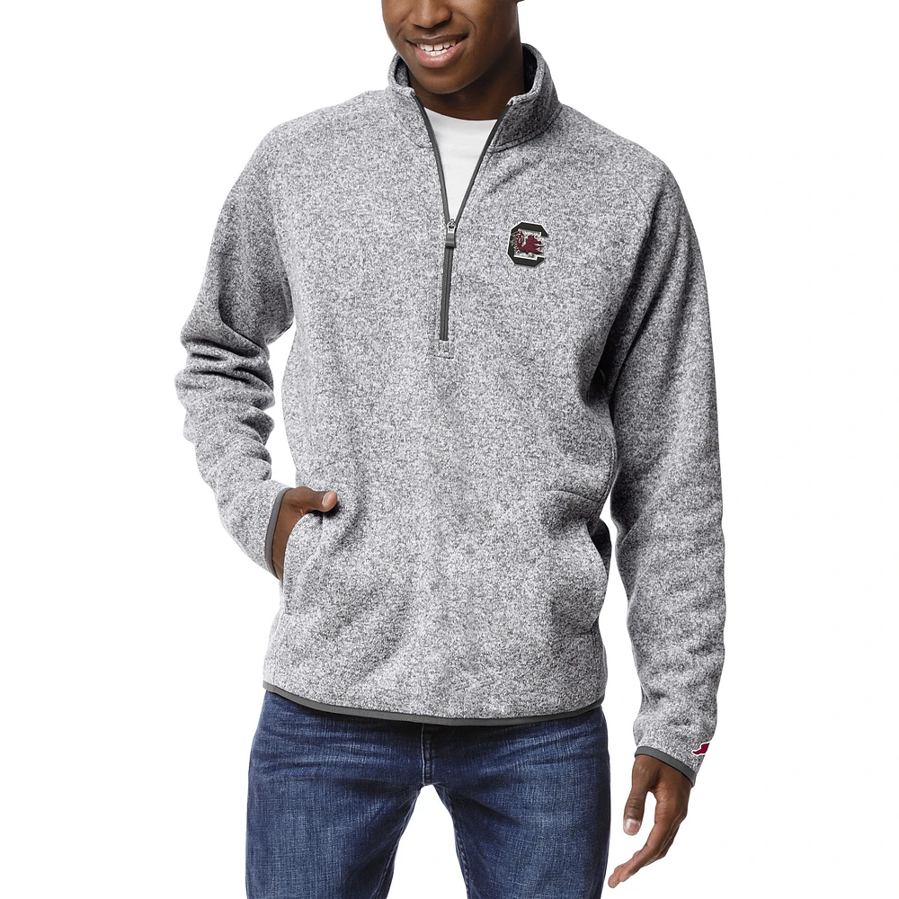 Men's League Collegiate Wear Heather Gray South Carolina Gamecocks Saranac Quarter-Zip Pullover Top