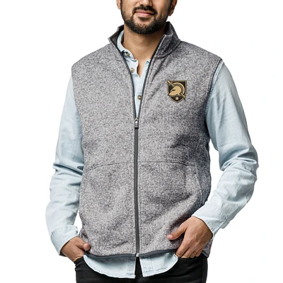 Men's League Collegiate Wear Heather Gray Army Black Knights Saranac Full-Zip Vest