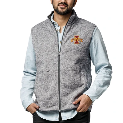 Men's League Collegiate Wear Heather Gray Iowa State Cyclones Saranac Full-Zip Vest