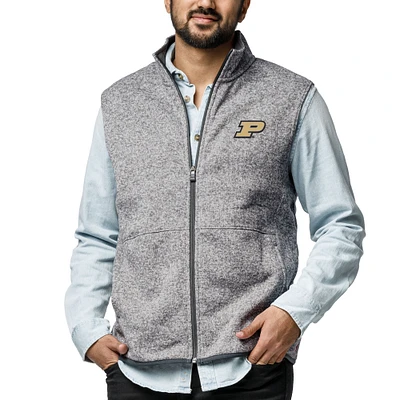 Men's League Collegiate Wear Heather Gray Purdue Boilermakers Saranac Full-Zip Vest
