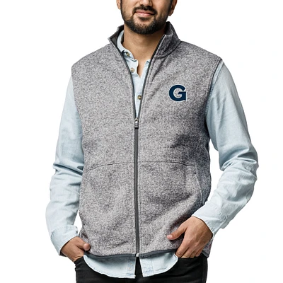Men's League Collegiate Wear  Heather Gray Georgetown Hoyas Saranac Full-Zip Vest