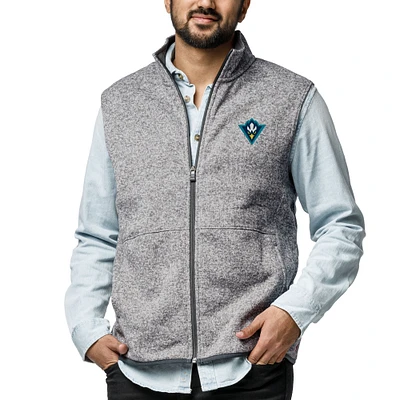 Men's League Collegiate Wear Heather Gray UNC Wilmington Seahawks Saranac Full-Zip Vest