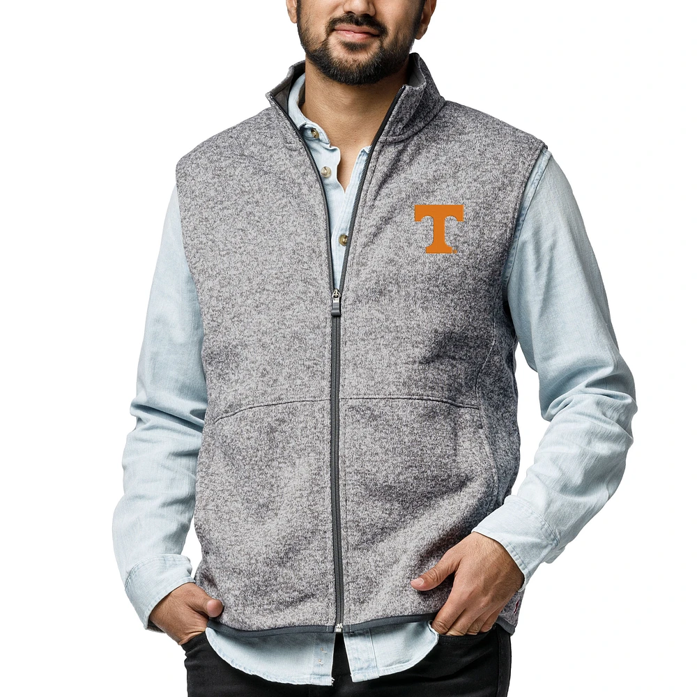 Men's League Collegiate Wear Heather Gray Tennessee Volunteers Saranac Full-Zip Vest