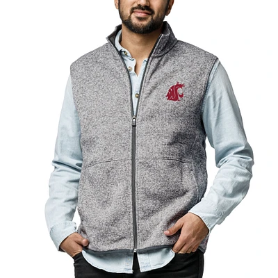 Men's League Collegiate Wear Heather Gray Washington State Cougars Saranac Full-Zip Vest