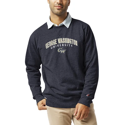 Men's League Collegiate Wear Heather Navy George Washington University Heritage Tri-Blend Pullover Sweatshirt