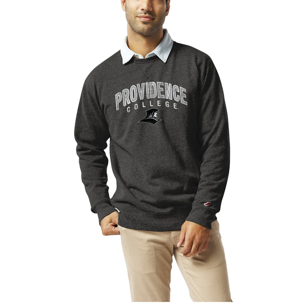 Men's League Collegiate Wear Heather Charcoal Providence Friars Heritage Tri-Blend Pullover Sweatshirt