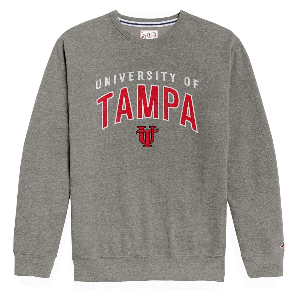 Men's League Collegiate Wear Heather Gray Tampa Spartans Heritage Tri-Blend Pullover Sweatshirt
