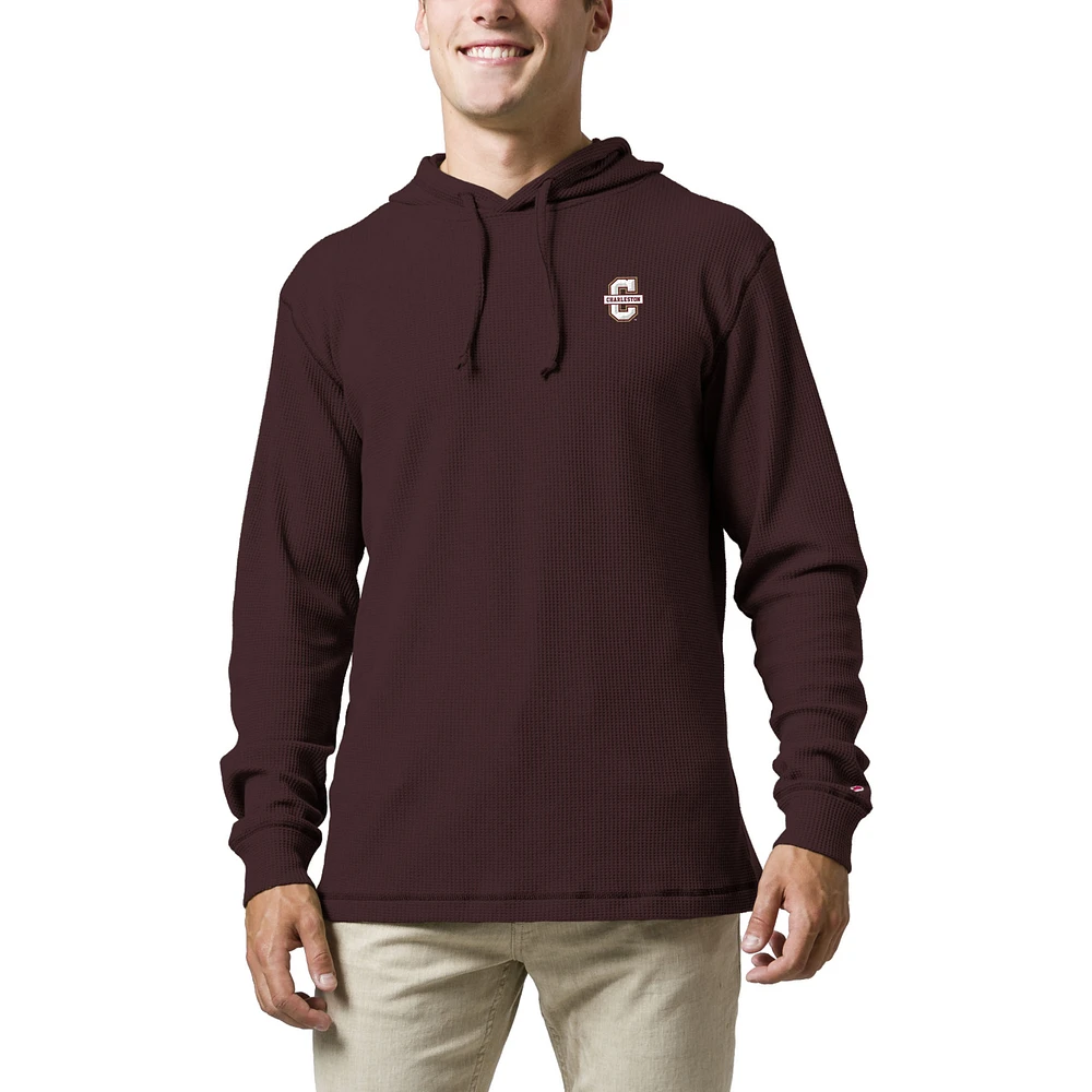 Men's League Collegiate Wear Maroon Charleston Cougars Waffle Knit Pullover Hoodie