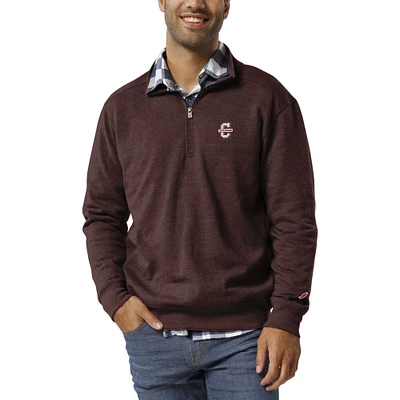 Men's League Collegiate Wear Heather Maroon Charleston Cougars Heritage Tri-Blend Quarter-Zip Pullover Sweatshirt