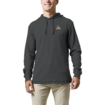 Men's League Collegiate Wear  Charcoal ECU Pirates Waffle Knit Pullover Hoodie