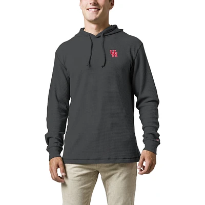 Men's League Collegiate Wear Charcoal Houston Cougars Waffle Knit Pullover Hoodie