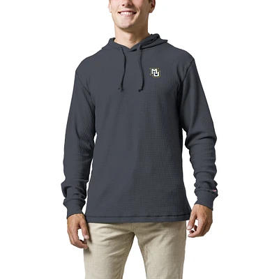 Men's League Collegiate Wear  Navy Marquette Golden Eagles Waffle Knit Pullover Hoodie