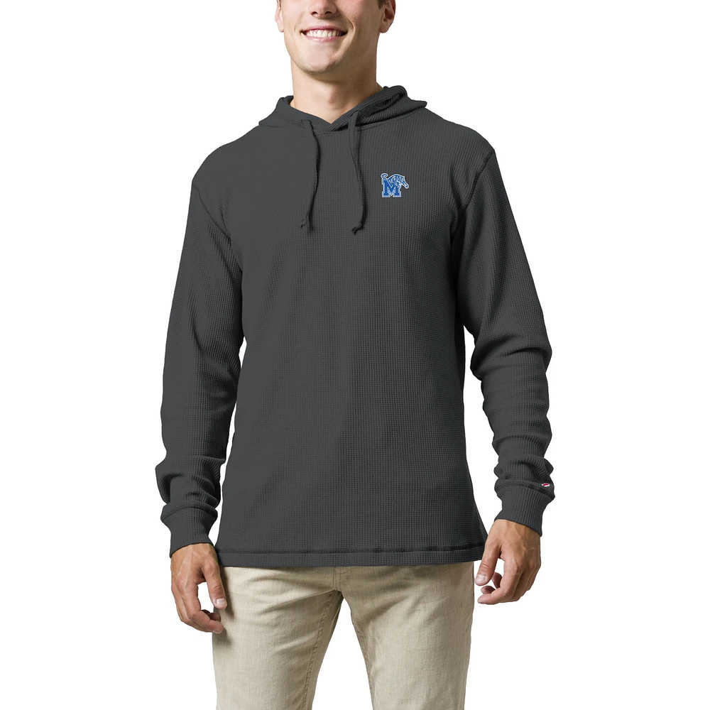 Men's League Collegiate Wear Charcoal Memphis Tigers Waffle Knit Pullover Hoodie