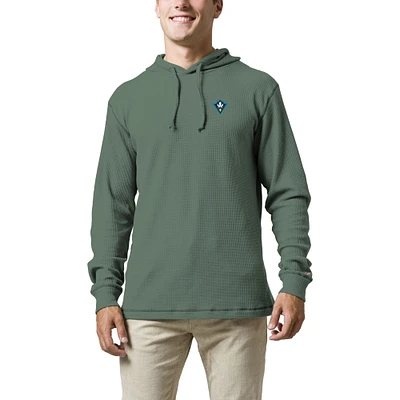 Men's League Collegiate Wear Green UNC Wilmington Seahawks Waffle Knit Pullover Hoodie