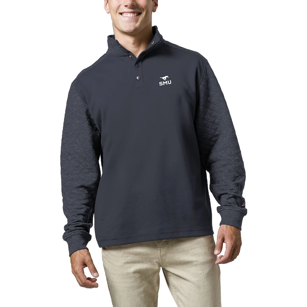 Men's League Collegiate Wear Navy SMU Mustangs Fleece Quarter Snap Up Pullover Sweatshirt
