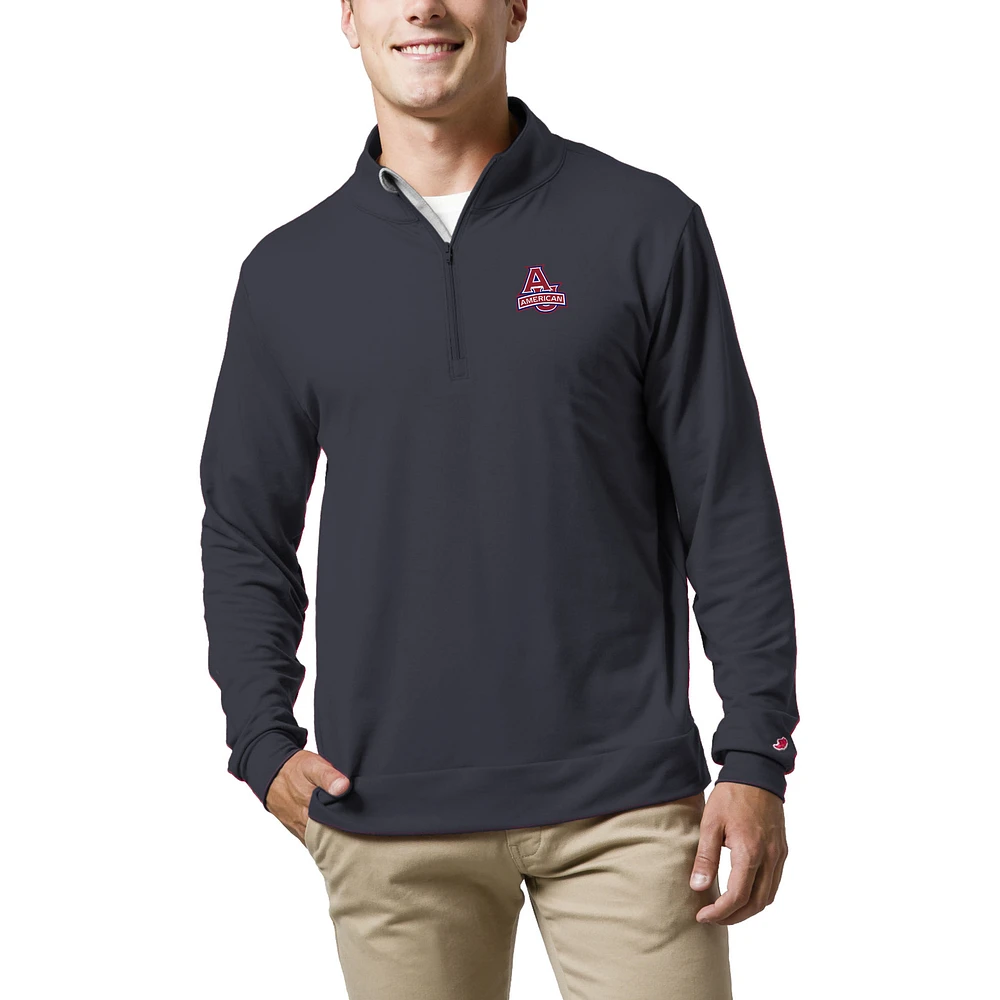 Men's League Collegiate Wear Navy American University Eagles All Day Quarter-Zip Pullover Top