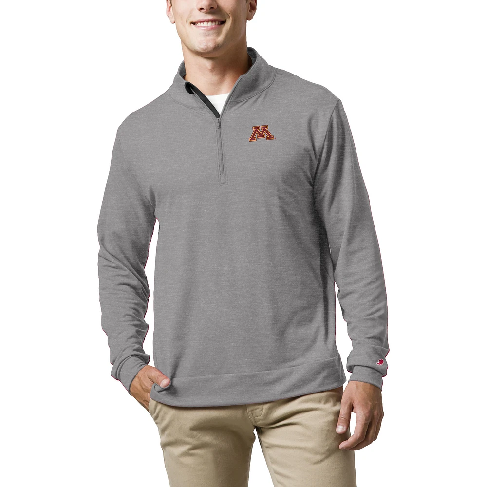 Men's League Collegiate Wear Gray Minnesota Golden Gophers All Day Quarter-Zip Pullover Top