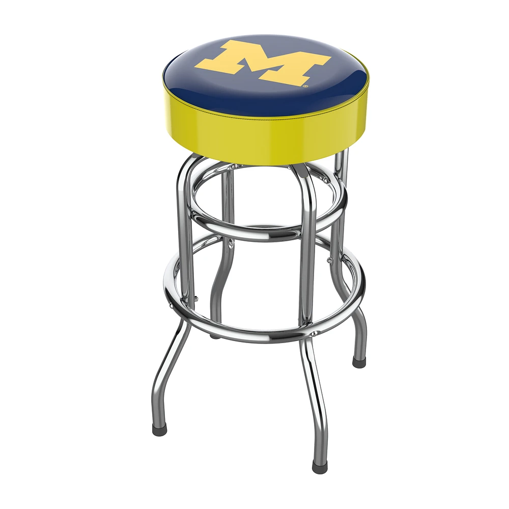 Imperial Michigan Wolverines Team Chrome Bar Stool