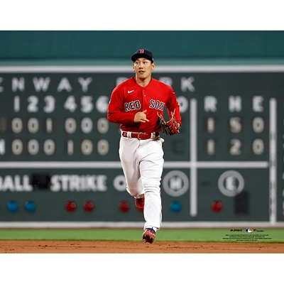 Masataka Yoshida Boston Red Sox Unsigned Jersey Running Photograph
