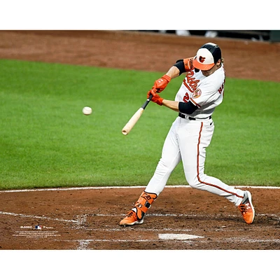 Gunnar Henderson Baltimore Orioles Unsigned White Jersey Swing Photograph