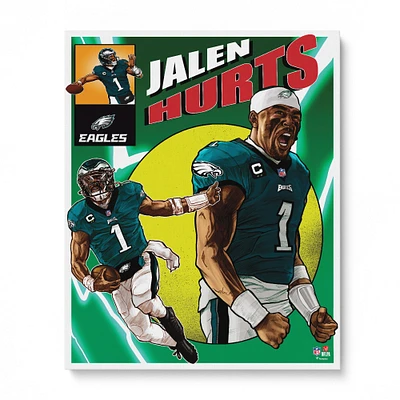 Jalen Hurts Philadelphia Eagles Unsigned 16" x 20" Photo Print - Art by Brian Kong