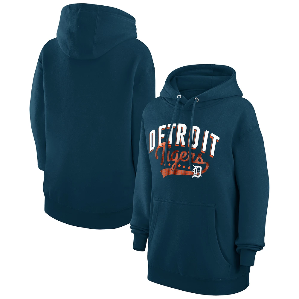 Women's G-III 4Her by Carl Banks Navy Detroit Tigers Filigree Team Pullover Hoodie