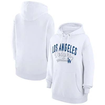 Women's G-III 4Her by Carl Banks White Los Angeles Dodgers Filigree Team Pullover Hoodie
