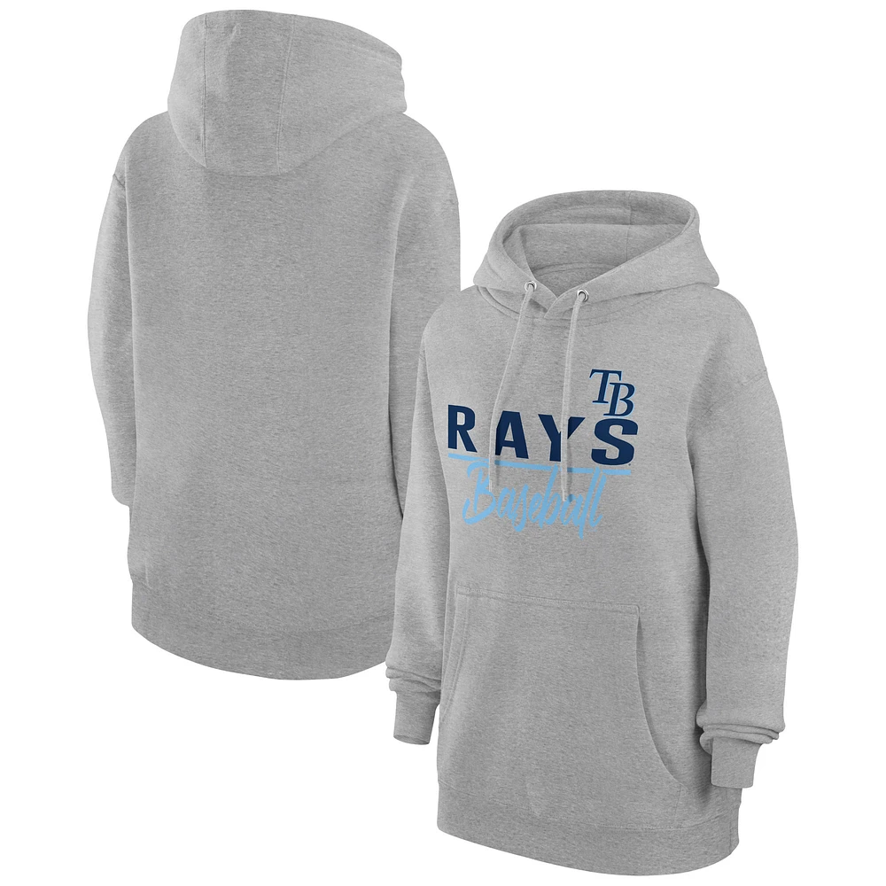 Women's G-III 4Her by Carl Banks Heather Gray Tampa Bay Rays Team Fleece Pullover Hoodie