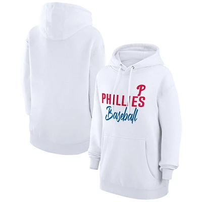 Women's G-III 4Her by Carl Banks White Philadelphia Phillies Team Fleece Pullover Hoodie