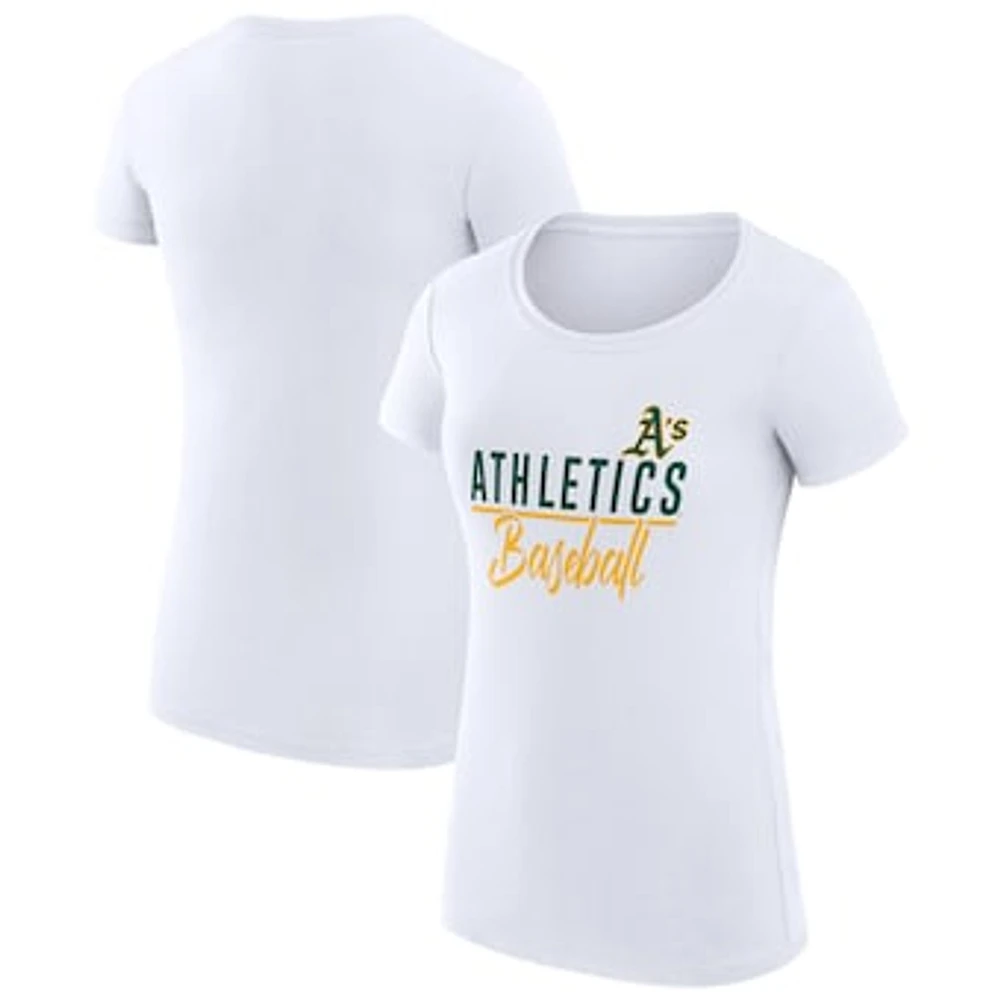 Women's G-III 4Her by Carl Banks White Athletics Super-Slim Fit Lightweight Team Graphic T-Shirt