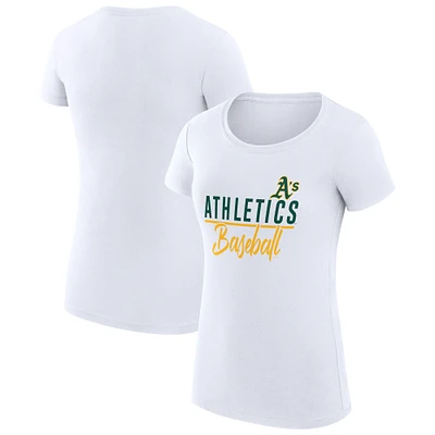 Women's G-III 4Her by Carl Banks White Athletics Super-Slim Fit Lightweight Team Graphic T-Shirt