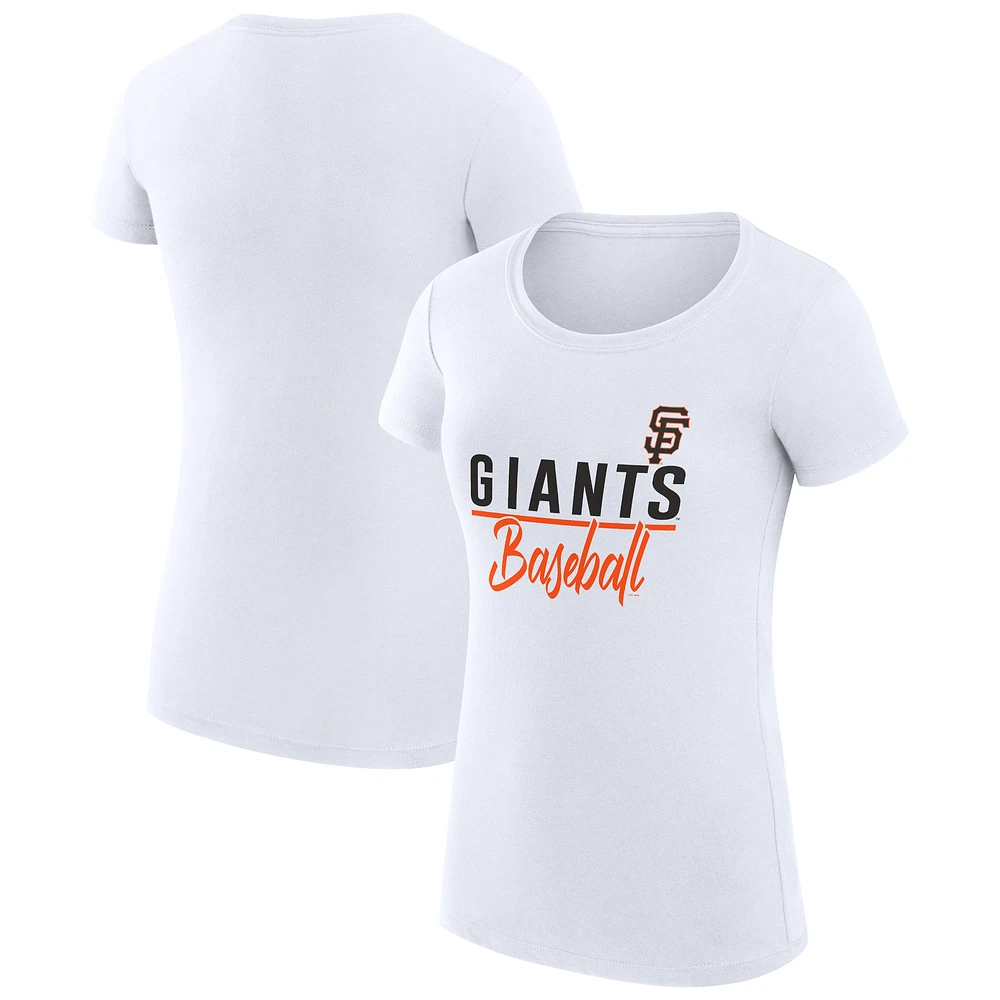 Women's G-III 4Her by Carl Banks White San Francisco Giants Super-Slim Fit Lightweight Team Graphic T-Shirt