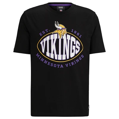 Men's BOSS X NFL Black Minnesota Vikings Trap T-Shirt